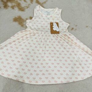 Angel Dear Cream and Pink Bow Print Dress